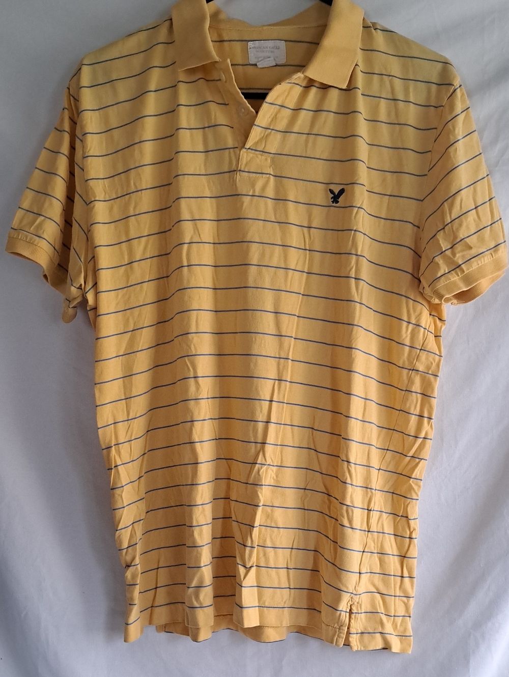 American Eagle Outfitters Yellow Polo with Navy Stripe